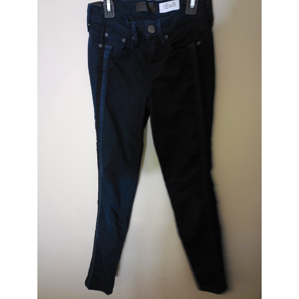 Vince Skinny Jeans Women 25 Navy Blue Side Stripe Minimalist High Fashion